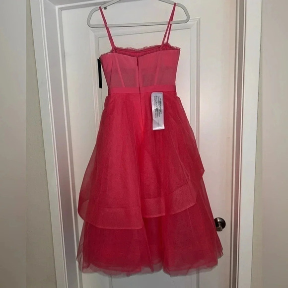 BCBGMAXAZRIA Marian Bustier Coral Fit and Flare Corset Evening Dress. Size 4 - Picture 10 of 12